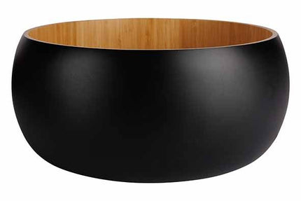 Cosy&Trendy Black&Wood Saladekom Bamboe – Ø30,5xH12 cm