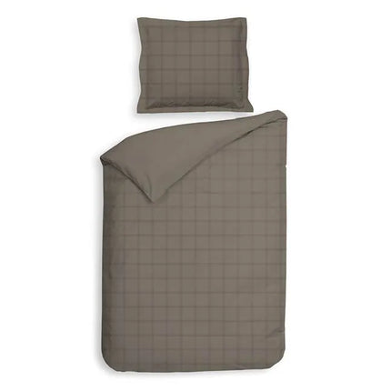 Heckettlane Dekbedovertrek Diamante, satijn 140x200/220 cm, Taupe grey