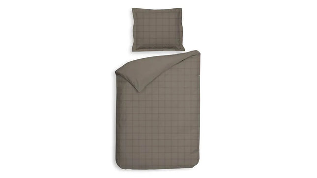 Heckettlane Dekbedovertrek Diamante satijn 140x200/220 cm Taupe grey