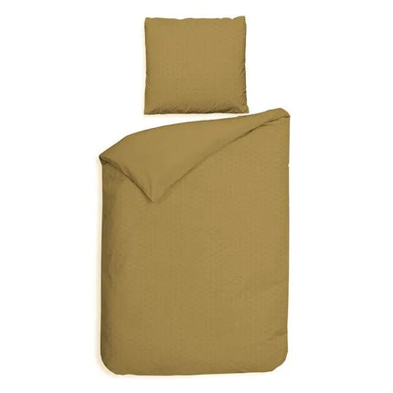 Heckettlane Dekbedovertrek Punto, satijn 140x200/220 cm, Amber gold