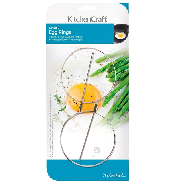 KitchenCraft RVS eierringen 2-delige set - Ø 8,5 cm