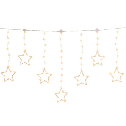 Lumineo LED raamgordijn Ster voor binnen+buiten - 8 functies - 120 x hoog 60 cm - 200 lamps - Klassiek Warm