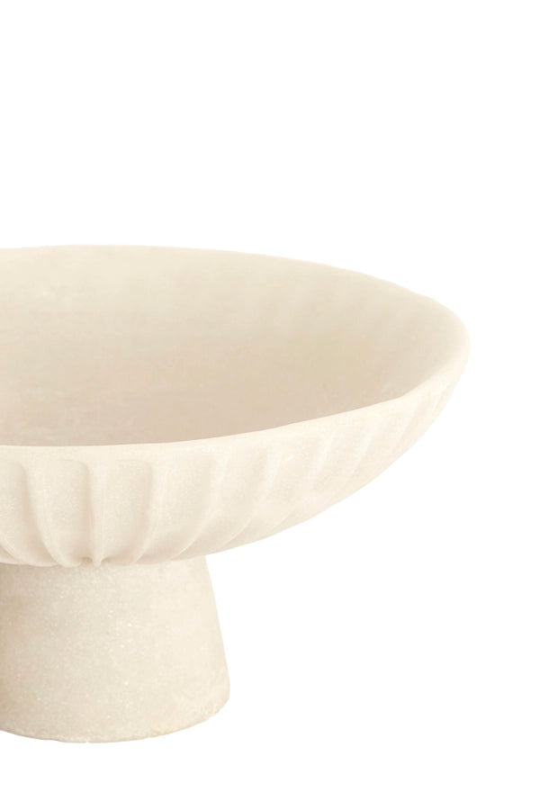 Light & Living, schaal op voet,  SHILA, 30,5x15.5 cm creme