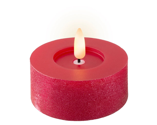 Lumineo LED theelicht wax - 7xh.6cm - rood