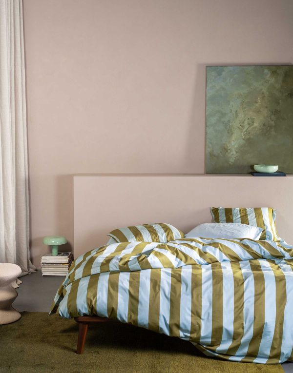 Essenza Dekbedovertrek Minte stripe Cedar Green - Ice Blue 240x200/220 cm