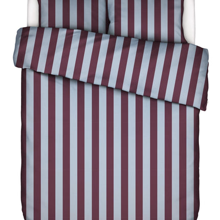Essenza Dekbedovertrek Minte stripe, mauve wine 240x200/220 cm