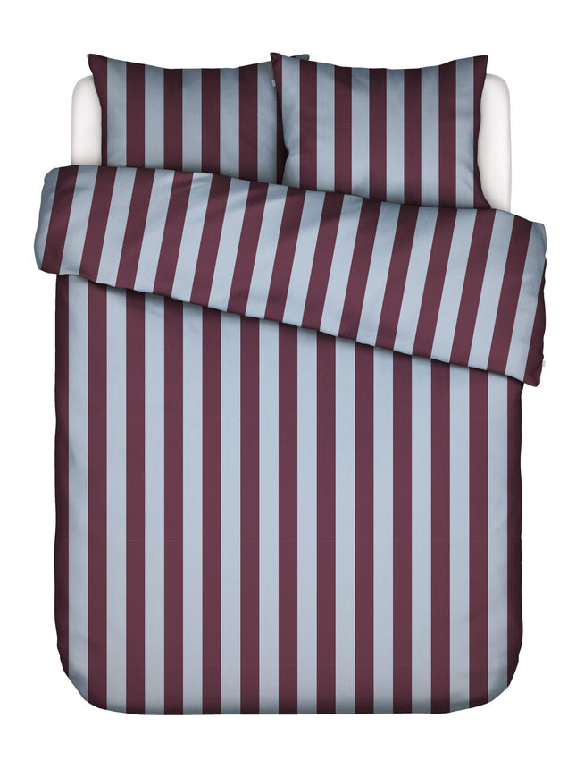 Essenza Dekbedovertrek Minte stripe, mauve wine 240x200/220 cm