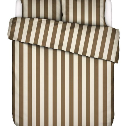 Essenza Dekbedovertrek Minte stripe Slate brown - Vanilla 140x200/220 cm