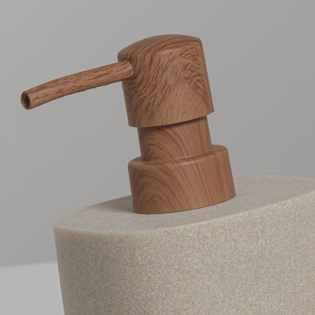 SEALSKIN YUNA zeepdispenser beige met hout