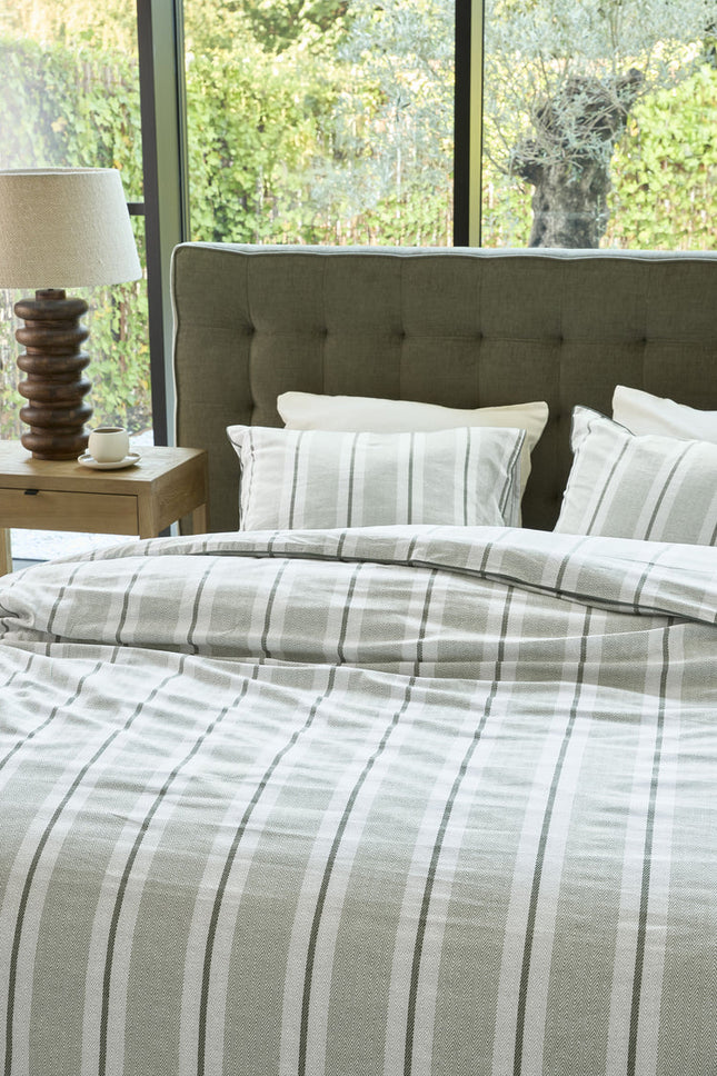 Beddinghouse Riviera Maison Dekbedovertrek Silvan Green 240x200/220 cm