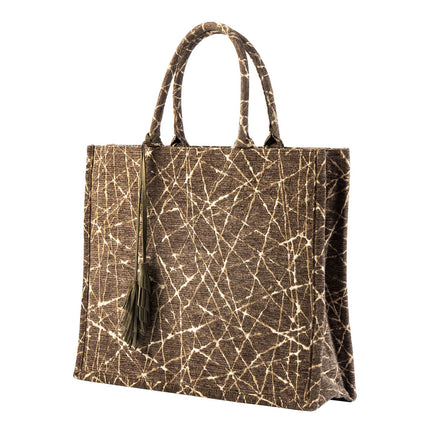 Dutch Decor totebag Odette 43x34x13 cm Dark Olive