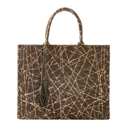 Dutch Decor totebag Odette 43x34x13 cm Dark Olive