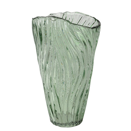 Vaas glas recycled - 16 x 9 x 25 cm - groen